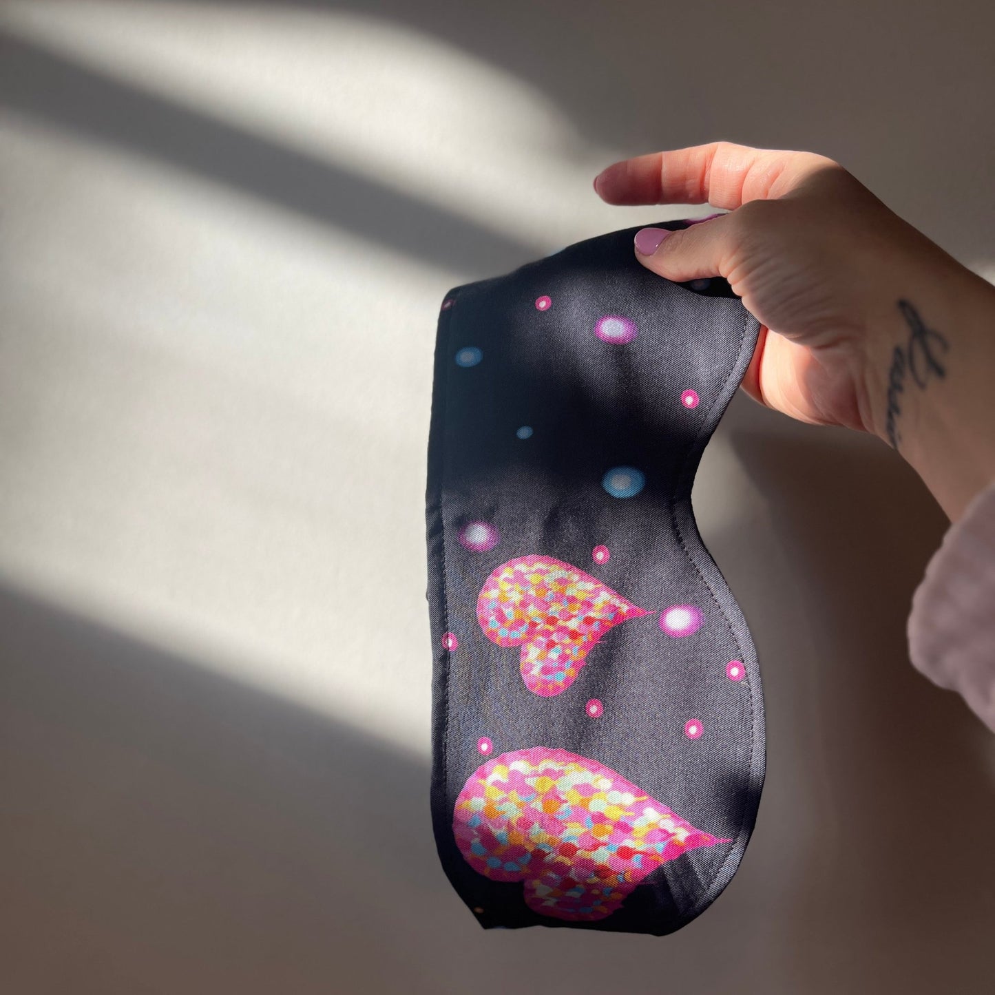 Eye Mask For Sleep Hearts In Space Print