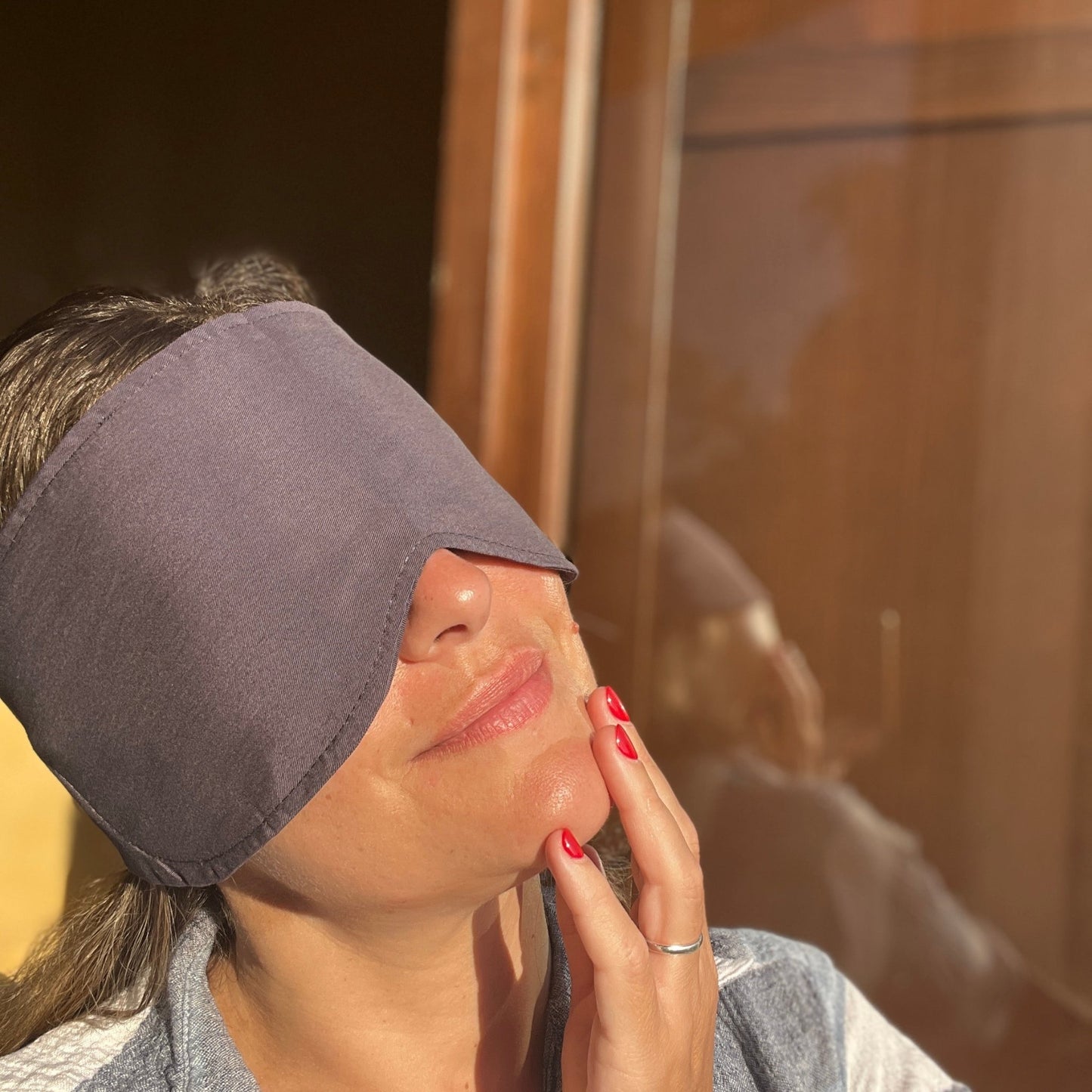 Cosy London Eye Mask in Ash Blue