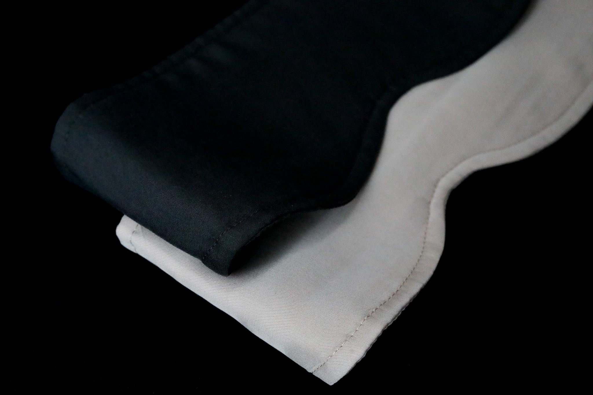 Cosy London sleep masks in Black and Dune —