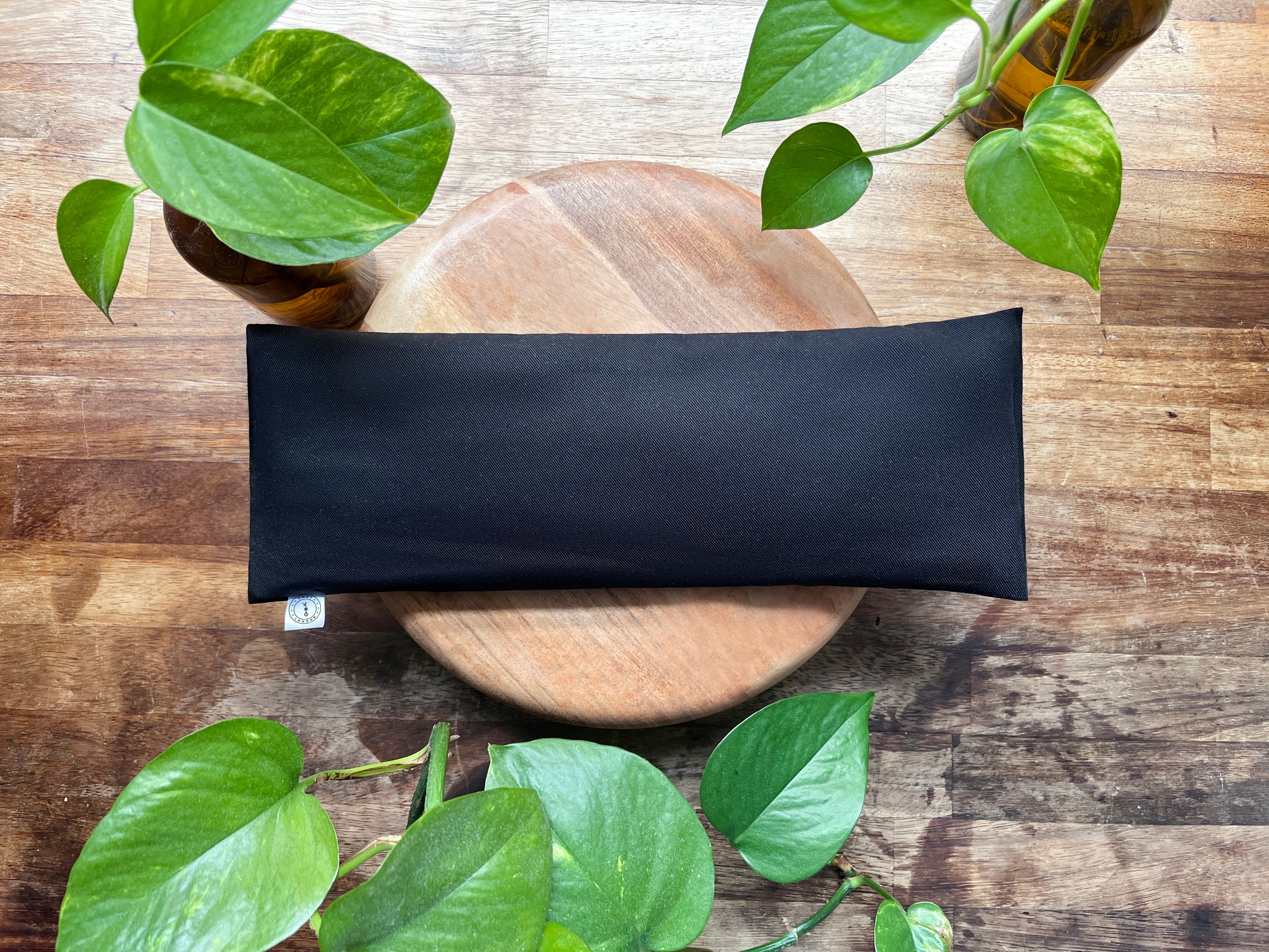 Black Weighted Eye Pillow with Dried Lavender for Rest & Relaxation