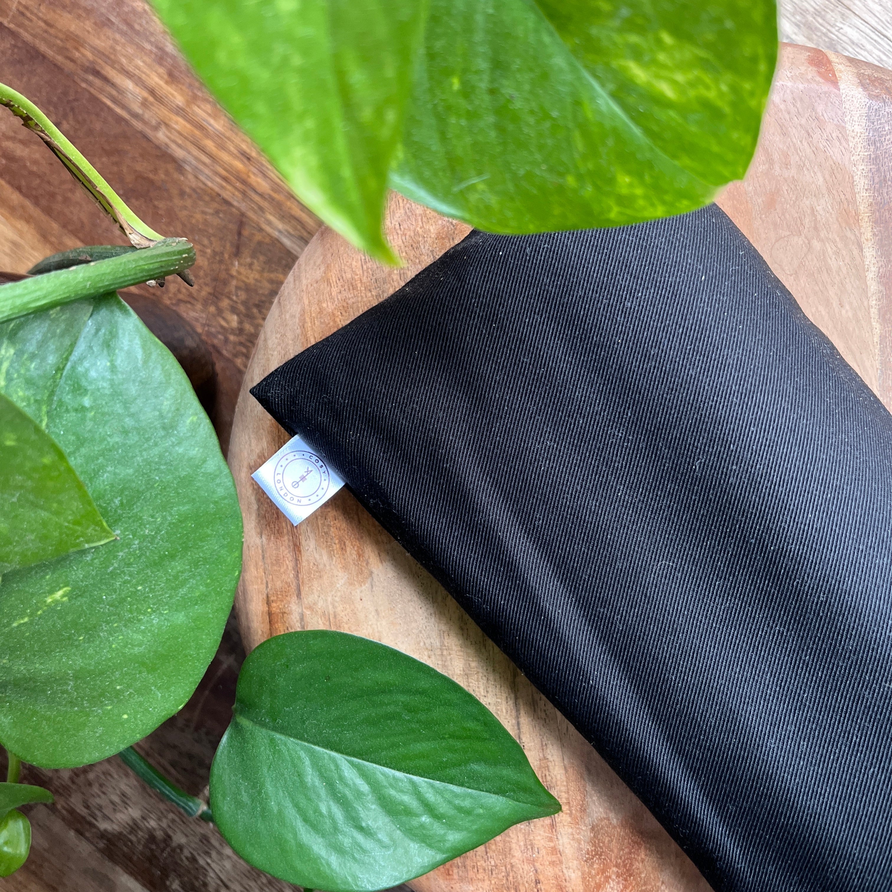 Black Weighted Eye Pillow with Dried Lavender for Rest & Relaxation