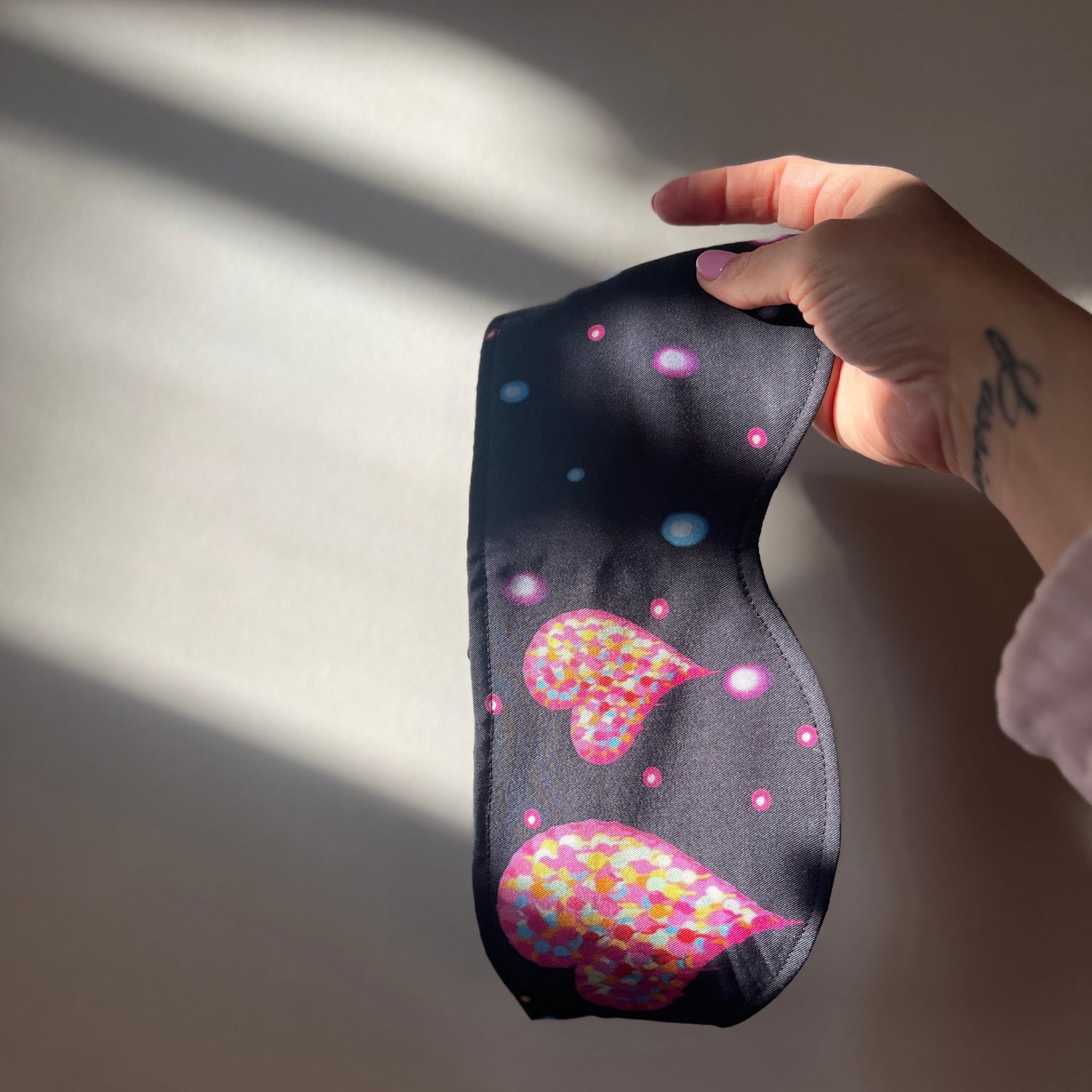 Eye Mask For Sleep Hearts In Space Print