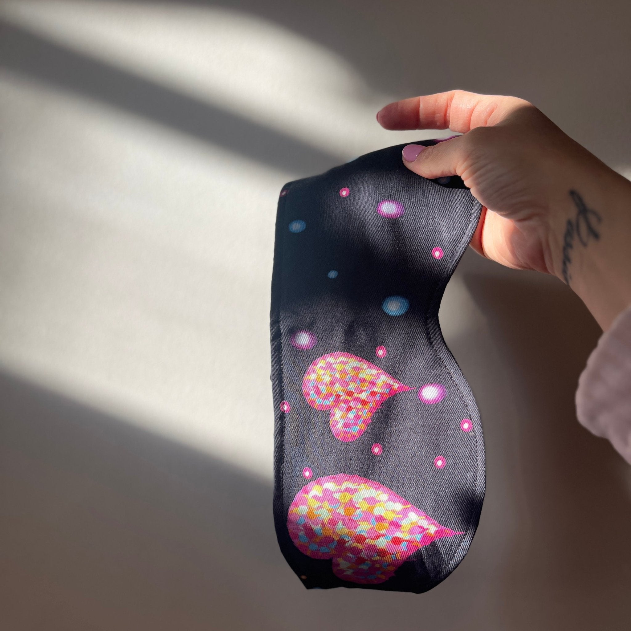 Eye Mask For Sleep Hearts In Space Print