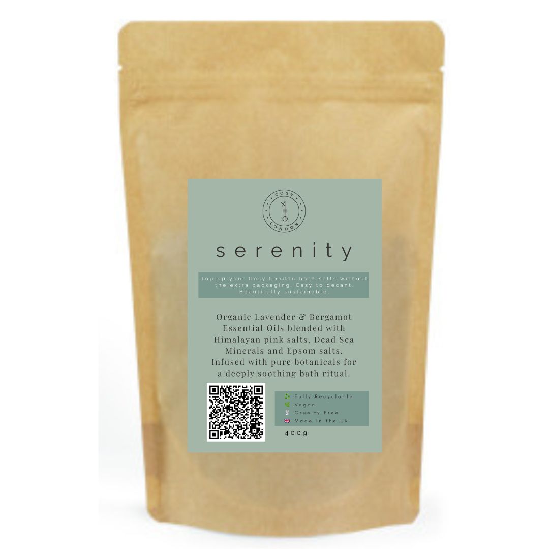 Serenity Lavender And Bergamot Aromatherapy Bath Salts Refill Pack – 400g