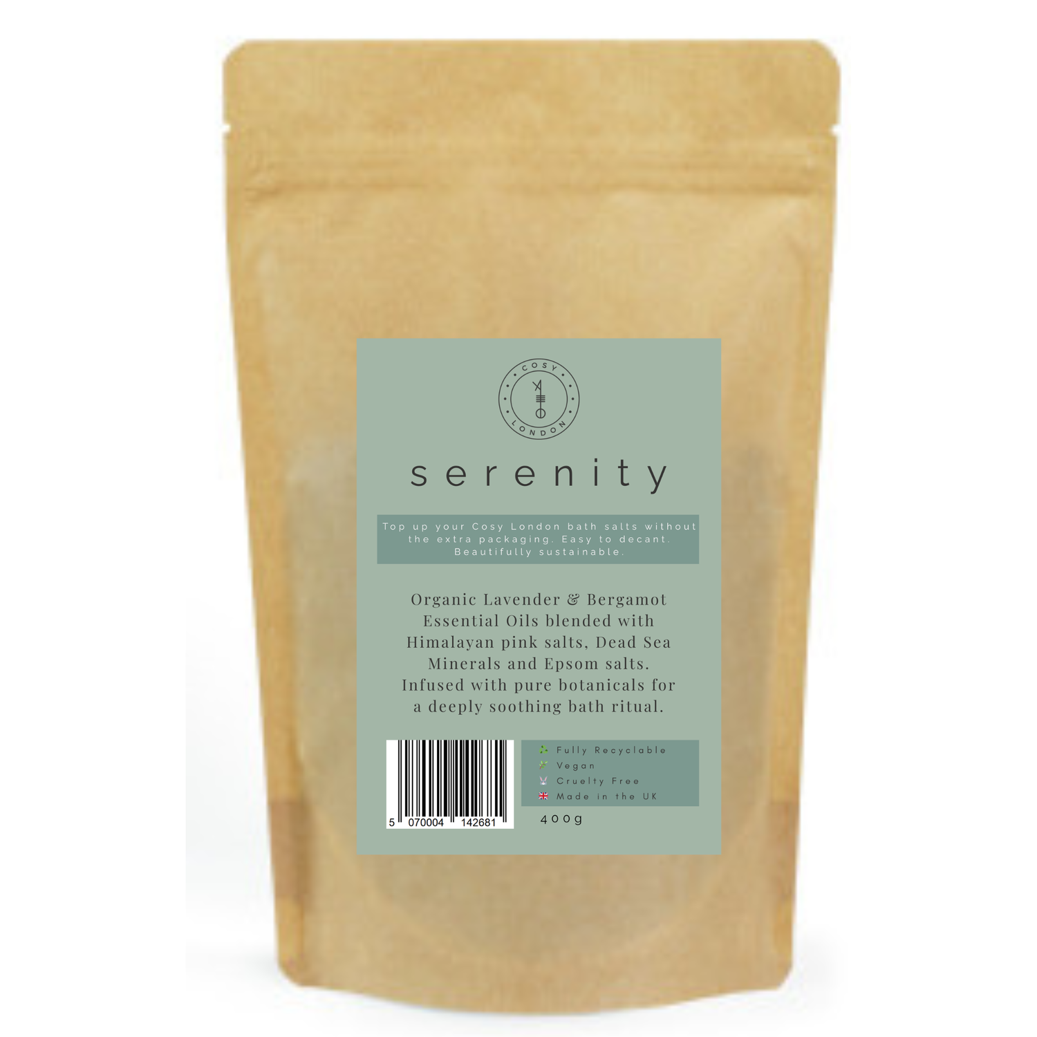 Serenity Bath Salts Refill Pack – 400g