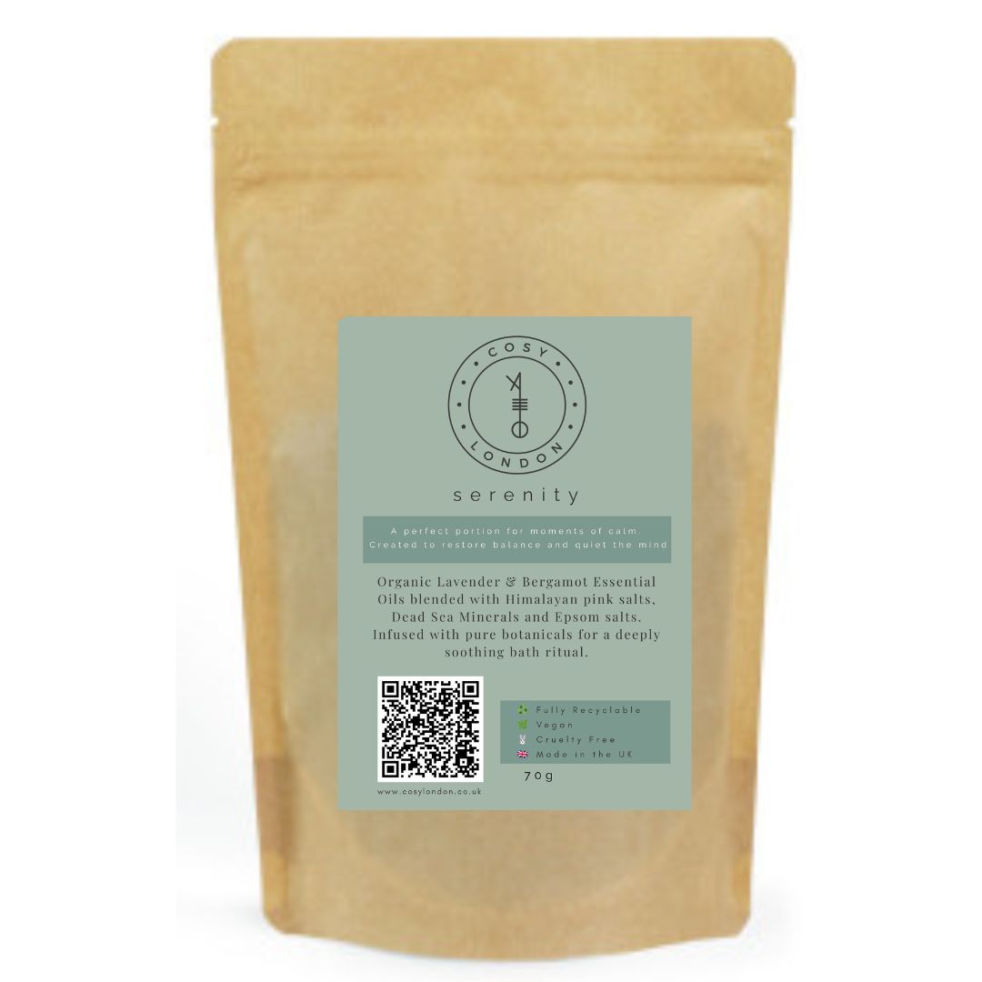 Serenity Lavender And Bergamot Aromatherapy Bath Salts – 70g Pouch