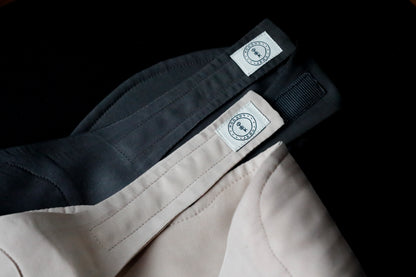 Cosy London sleep masks in Black and Dune — 