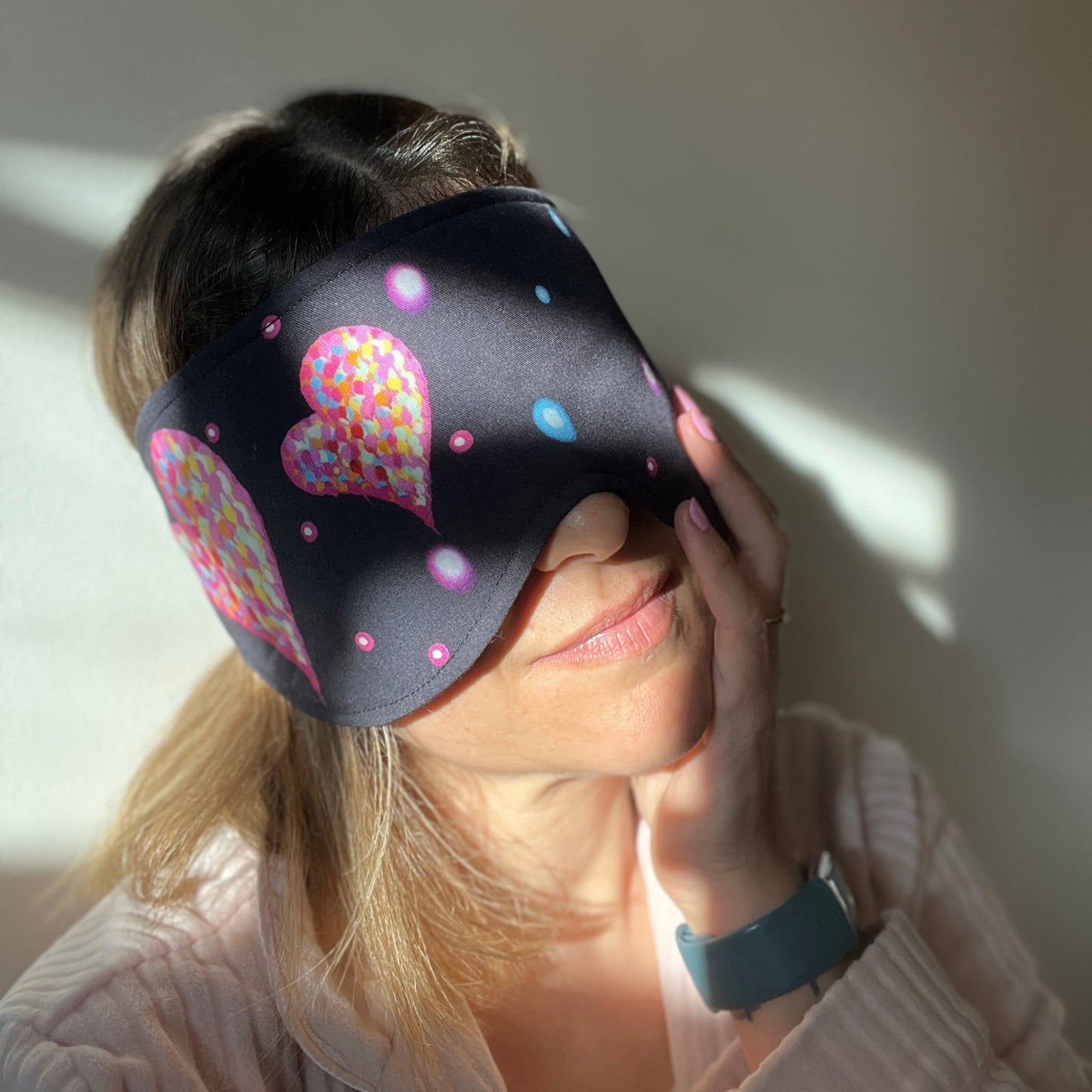 Eye Mask For Sleep Hearts In Space Print