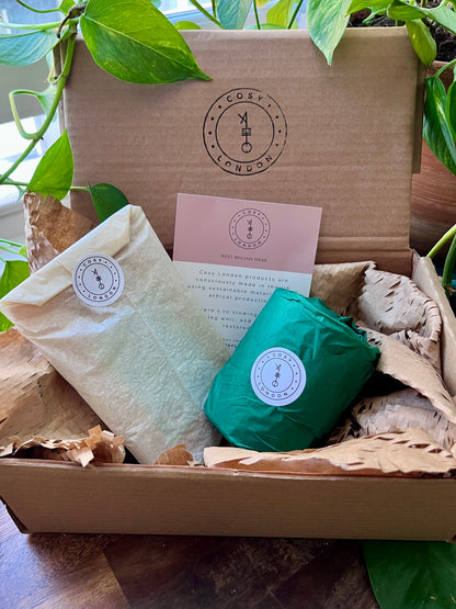 Grounding Evening Ritual Set | Clary Sage &amp; Lime Candle + Lavender Bath Salts