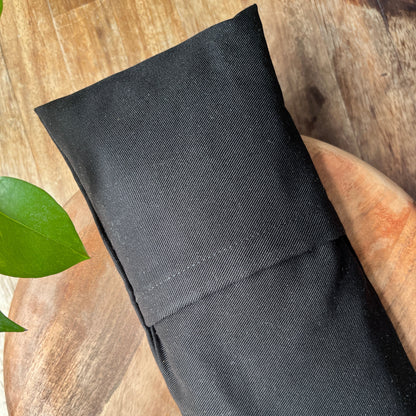 Black Weighted Eye Pillow with Dried Lavender for Rest &amp; Relaxation