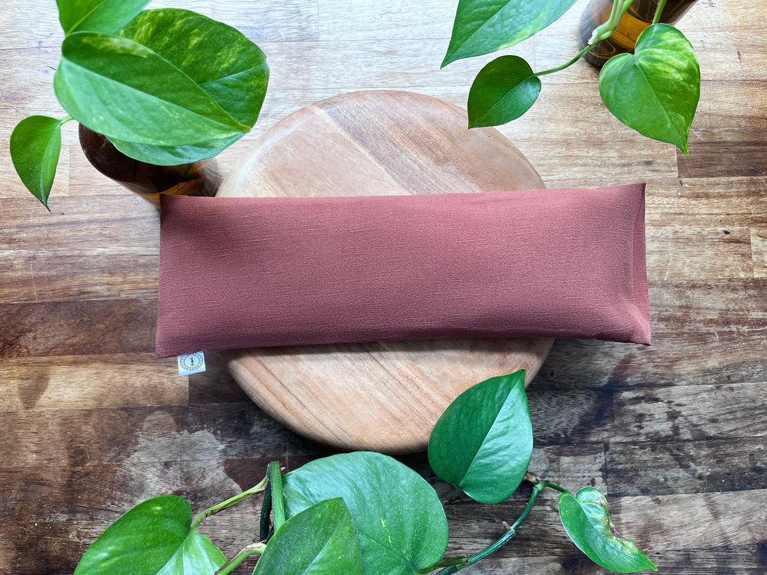 Rosewood Weighted Eye Pillow with Dried Lavender for Rest &amp; Relaxation