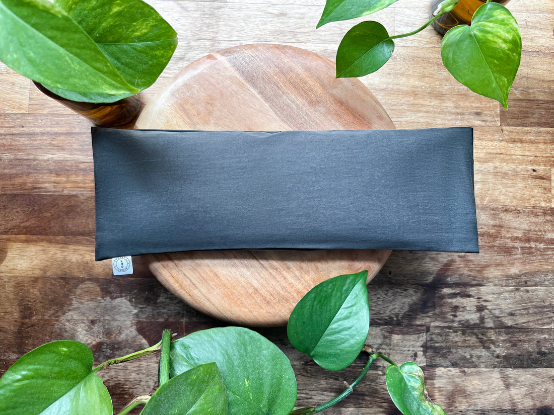 Earthy Green Weighted Eye Pillow with Dried Lavender for Rest &amp; Relaxation