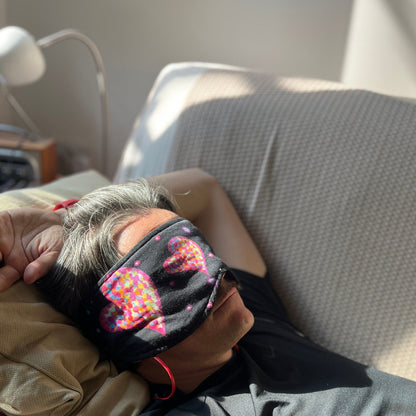 Eye Mask For Sleep Hearts In Space Print
