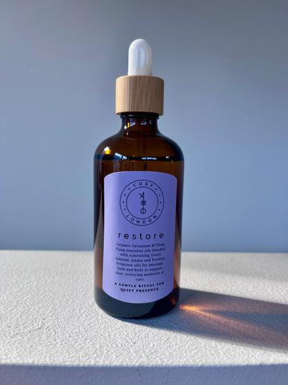 Restore Organic Body, Massage &amp; Bath Oil with Geranium &amp; Ylang Ylang