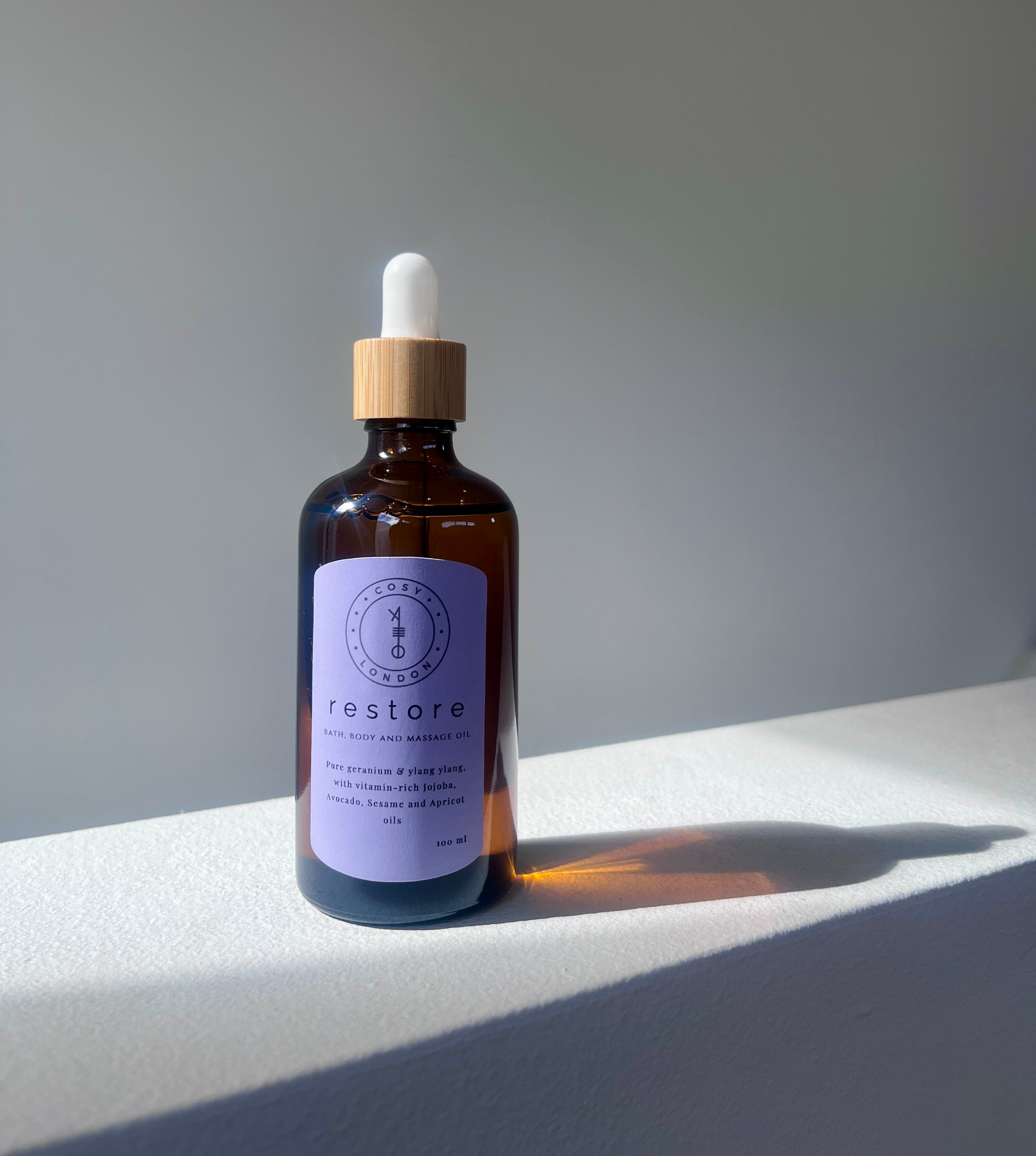 Restore Organic Body, Massage &amp; Bath Oil with Geranium &amp; Ylang Ylang